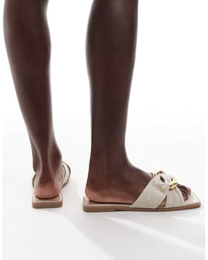 ASOS DESIGN Foxy hardware slider in natural