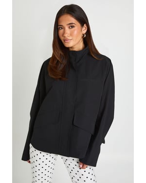 Funnel Neck Oversized Jacket