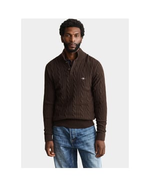 Gant Half zip lamswollen polotrui met kabel 8050325/217