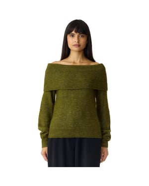 YAS Johi os wool blend pullover s. noos fir green