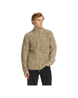 Revolution Knit cardigan with zipper in -blue melange