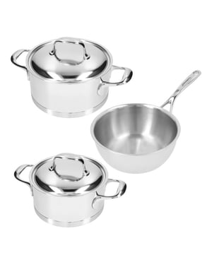 Demeyere Atlantis 7 rvs pannenset 3-delig kookpottenset