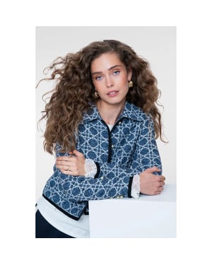 Geisha 65519-10 815 jacket tweed indigo/navy