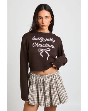 Holly Jolly Crop Christmas Jumper