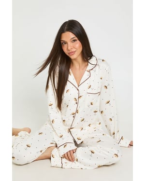 Espresso Martini Print Long Sleeve Shirt & Trouser Pyjama Set