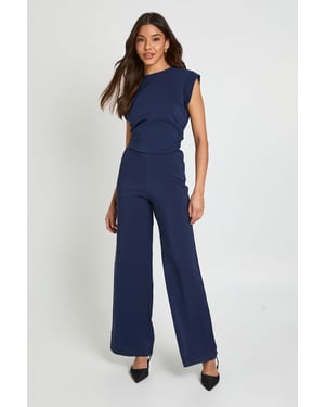 Ruched Waist Wide Leg Jumpsuit