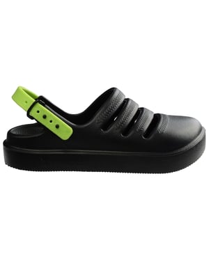 Women's Havaianas Hav. Kids Clog Black Lemon Green 35 Flip Flops in Black/Green