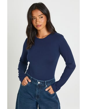 Petite Basic Long Sleeve Crew Neck Bodysuit