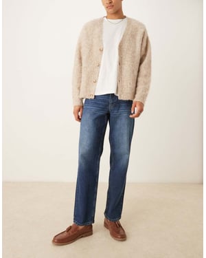 ASOS DESIGN raka jeans i vintage mörkblå tvätt