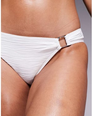 KBX high leg bikini bottom with ring detail in white