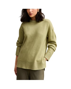 New Look Womens Side Slit Jumper Long Sleeve Sweatshirts Crew Neck Knitted Top