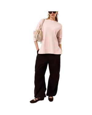 New Look Womens Side Slit Jumper Long Sleeve Sweatshirts Crew Neck Knitted Top