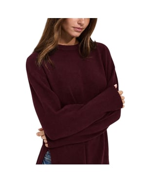 New Look Womens Side Slit Jumper Long Sleeve Sweatshirts Crew Neck Knitted Top