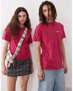 Vans vänster bröstlogo regular fit t-shirt i mörkröd