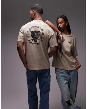 Dickies skiftnyckel tiger grafik ryggtryck t-shirt i beige