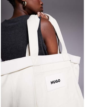 Hugo Red Becky canvas tote bag in white
