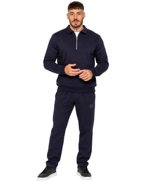 Enzo Milano | Mens Half Zip Collared Tracksuit Set