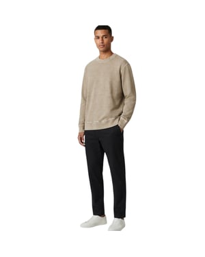 EX M&S Mens Sweatshirt Cotton Garment Dye Relax Fit Crew Neck Pullover Jumper