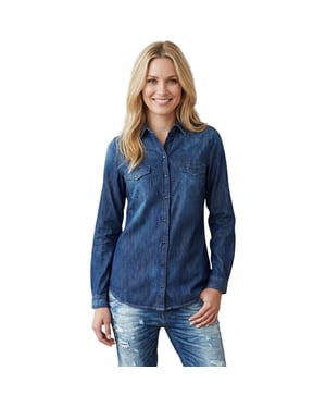 DIESEL DE PRATT Womens Denim Jeans Casual Shirt Ladies Top Cotton Elegant Blue
