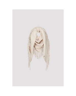Monari fringed scarf 810094 160 antique white