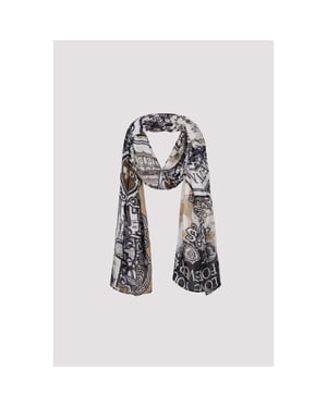 Monari scarf with emblem pattern 810060 998 black pattern