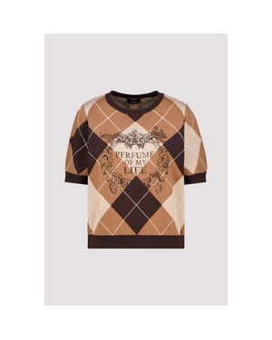 Monari diamond-patterned jumper 809893 569 black coffee pattern