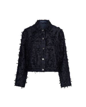 Red Button Rb bomber fringes navy