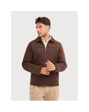 Blue Industry Suède coat met teddyvoering |