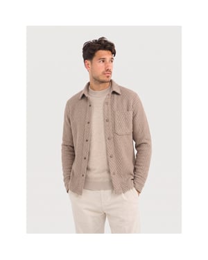 Blue Industry Visgraatpatroon overshirt |