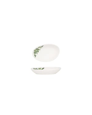 Bonna Serveerschaal lavis green porselein 12x8 cm (80cc) set van 4
