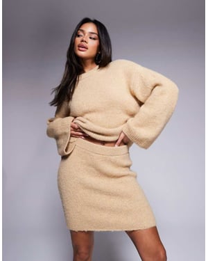 ASOS DESIGN wool blend mini skirt co-ord in honey beige