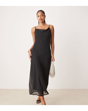 JDY Tall stud details midaxi dress in black