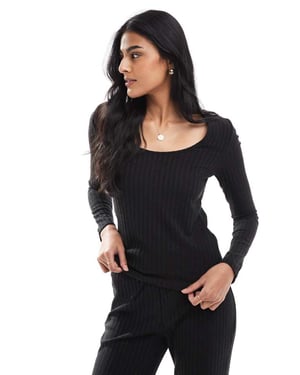 Vero Moda 2 way ribbed jersey top co-ord in black