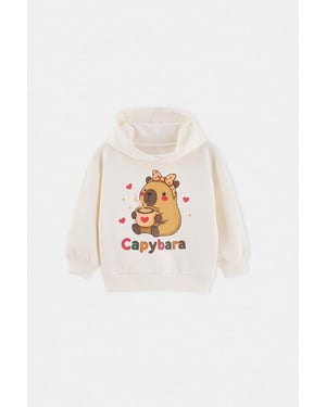 TRENDYOLKIDS Flickor Ecru Enfärgad Lång, Regular fit Sweatshirts