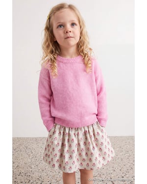 TRENDYOLKIDS Flickor Rosa Enfärgad Lång, Regular fit Tröjor