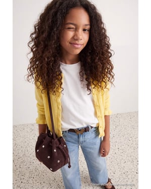 TRENDYOLKIDS Flickor Gul Enfärgad Lång, Figursydd Cardigans