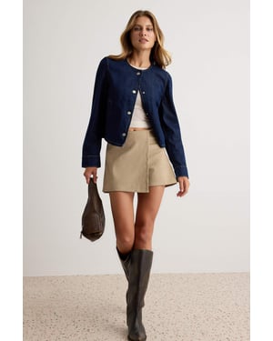 TRENDYOLMİLLA Dam Beige Enfärgad Hög midja Shorts Bermudashorts