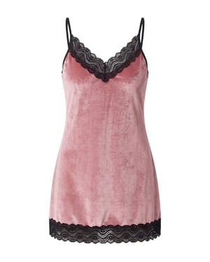 TRENDYOLMİLLA Dam Rosa Enfärgad Kort / Mini Ärmlös Loungewear Regular fit Nattlinnen