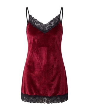 TRENDYOLMİLLA Dam Vinröd Enfärgad Kort / Mini Ärmlös Loungewear Regular fit Nattlinnen