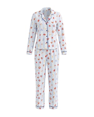TRENDYOLMİLLA Dam 2-pack Flerfärgad Med grafiskt tryck Lång Loungewear Regular fit Pyjamas- Set