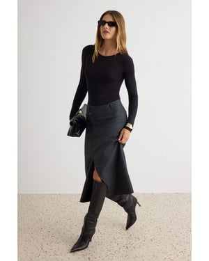 TRENDYOLMİLLA Dames Grijs Effen Midi Rokken