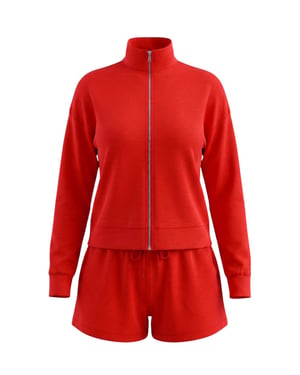 TRENDYOLMİLLA Dam Röd Enfärgad Lång, Regular fit Tvådelat Set