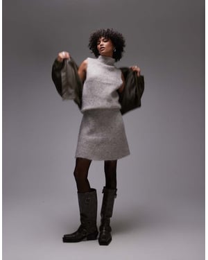 Selected Femme knitted skirt in grey