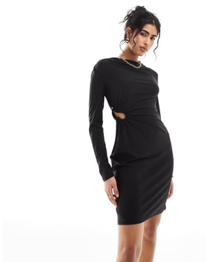 Vero Moda cut out draped mini dress in black