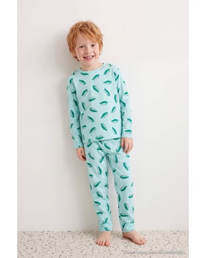 TRENDYOLKIDS Pojkar Grön Med grafiskt tryck Lång, Regular fit Pyjamas- Set