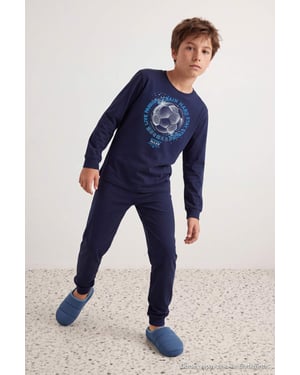 TRENDYOLKIDS Pojkar Mörkblå Med grafiskt tryck Lång, Regular fit Pyjamas- Set