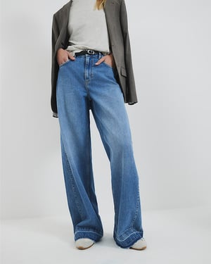 River Island Womens Wide Leg Jeans Blue Denim Baggy