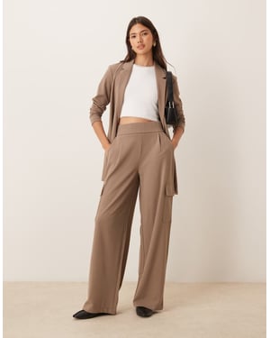 JDY side pocket cargo trousers co-ord in brown