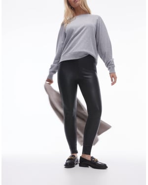 Topshop Hourglass skinny faux leather trouser in black