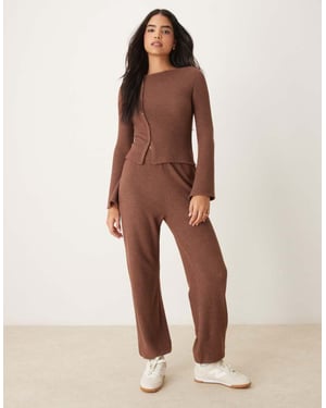 ASOS DESIGN supersoft low rise cuffed jogger co ord in chocolate marl